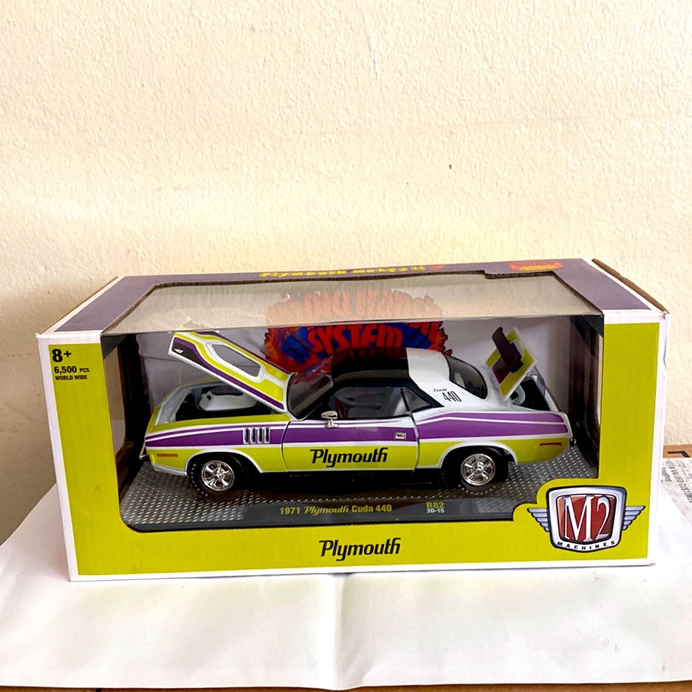 M2 Machines 1:24 1971 Plymouth Cuda 440 R82 20-15 Rapid Transit System 2020!! 🔥